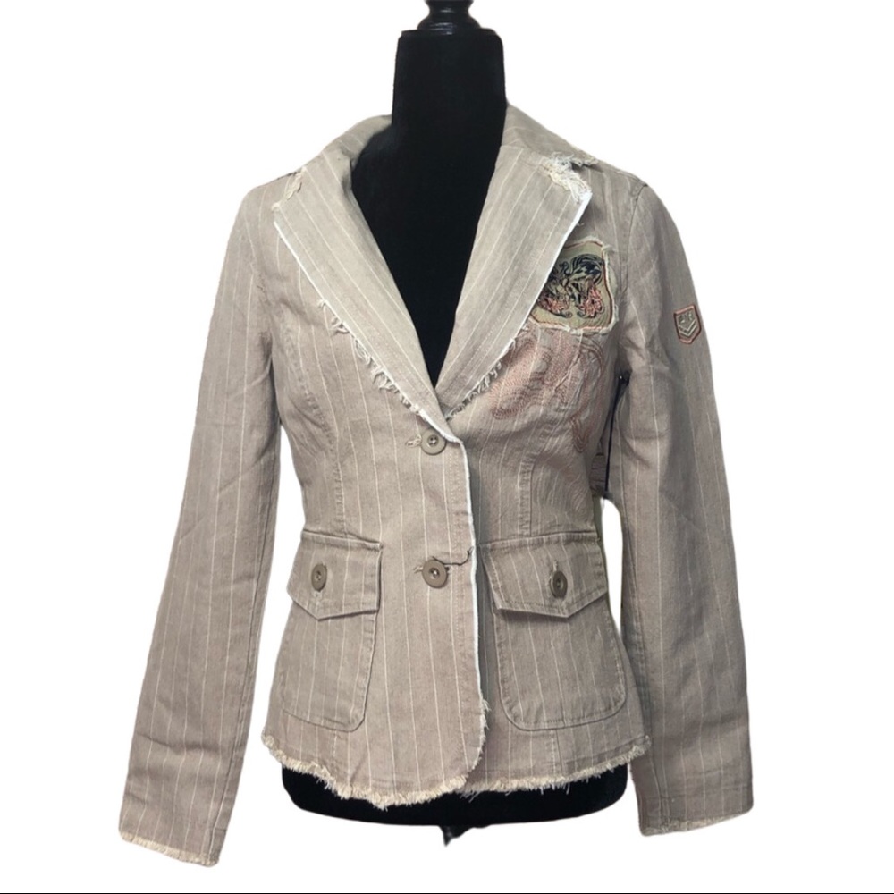 Love Stitch Denim Blazer